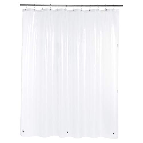 Amazon Basics - Cortina de ducha de PEVA pesada, transparente, 183 x 200 cm
