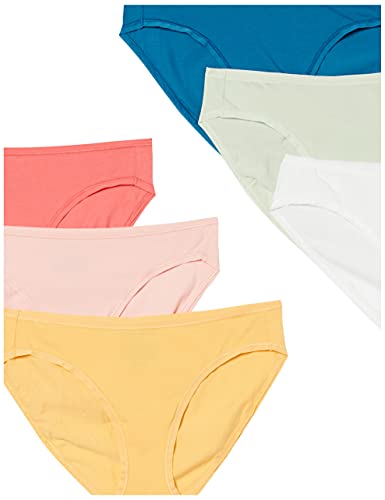 Amazon Essentials 6-Pack Cotton Bikini Braguitas, Pretty Pops, S