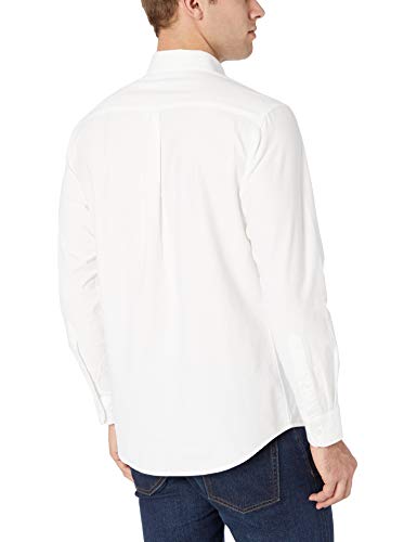 Amazon Essentials – Camisa Oxford lisa de manga larga de corte recto para hombre, Blanco (White Whi), US XXL (EU XXXL-4XL)