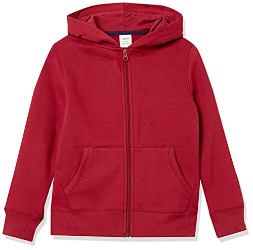 Amazon Essentials Fleece Zip-Up Hoodie Sweatshirts Sudadera, Granate, 2 años
