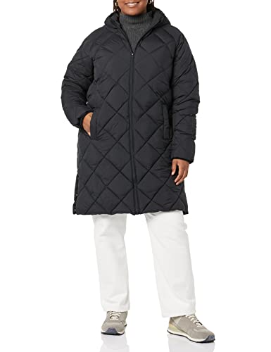 Amazon Essentials Heavy Weight Diamond Quilted Knee Length Puffer Coat Abrigo de Vestir, Negro, XL