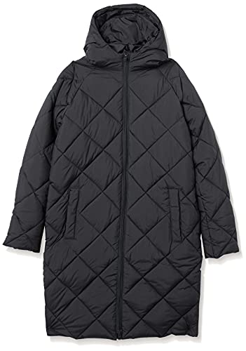 Amazon Essentials Heavy Weight Diamond Quilted Knee Length Puffer Coat Abrigo de Vestir, Negro, XL