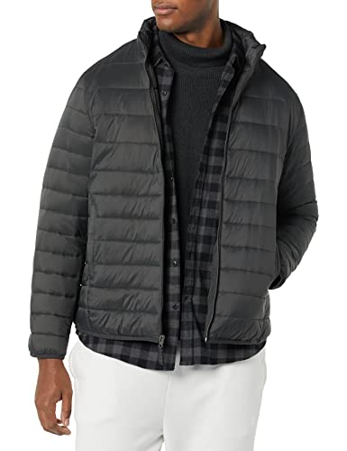 Amazon Essentials Lightweight Water-Resistant Packable Puffer Jacket Chaqueta, Gris Oscuro, M