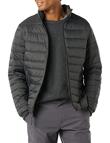 Amazon Essentials Lightweight Water-Resistant Packable Puffer Jacket Chaqueta, Gris Oscuro, M