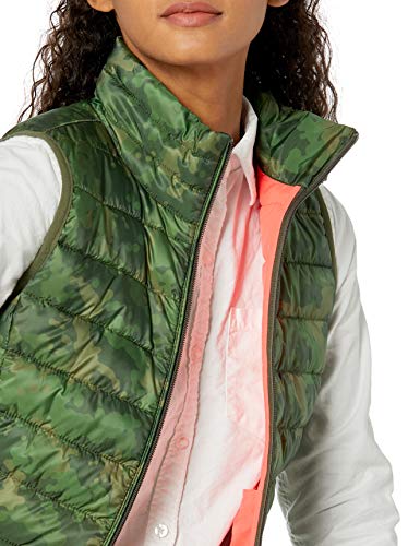 Amazon Essentials Lightweight Water-Resistant Packable Puffer Vest Chaleco de plumón, Verde, Camuflaje, XS