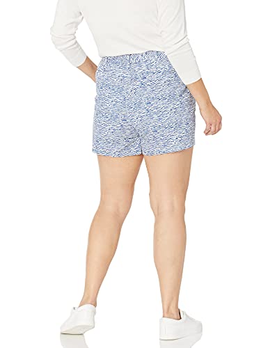 Amazon Essentials Pantalón Corto Chino de Entrepierna de 12,7 cm, Blanco/Azul, Estampado De Onda, 52