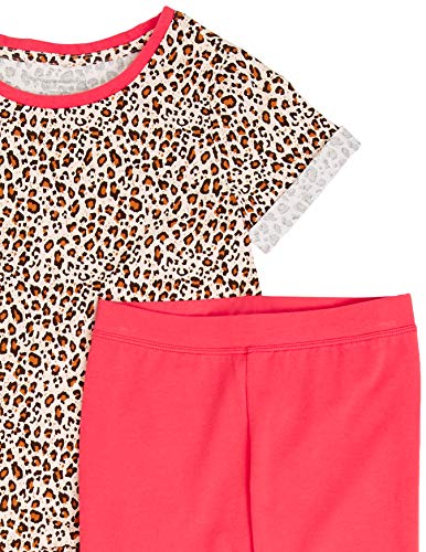 Amazon Essentials Short-Sleeve Tunic T-Shirts, Leggings Outfit Sets Vestido, Rosa, Animal, 10 años