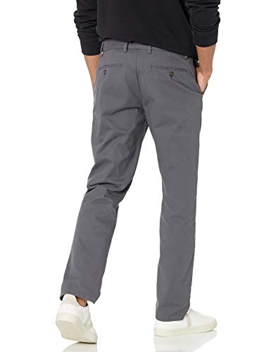 Amazon Essentials Slim-Fit Wrinkle-Resistant Flat-Front Chino Pant Pants, Gris, 38W x 34L