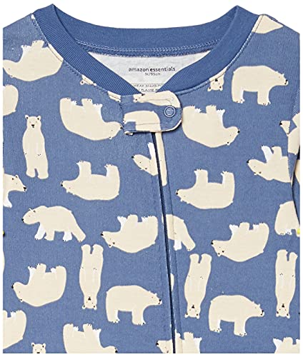 Amazon Essentials Snug-fit Cotton Footed Sleeper Pajamas Durmientes, Oso Polar, 3 años