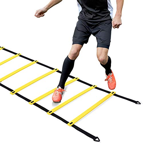 ANBO Entrenamiento de Agilidad de Velocidad, Speed Cones Training & 20ft Agility Ladder Set - Equipo de Ejercicio para Aumentar la condición física y Aumentar el Juego de pies rápido