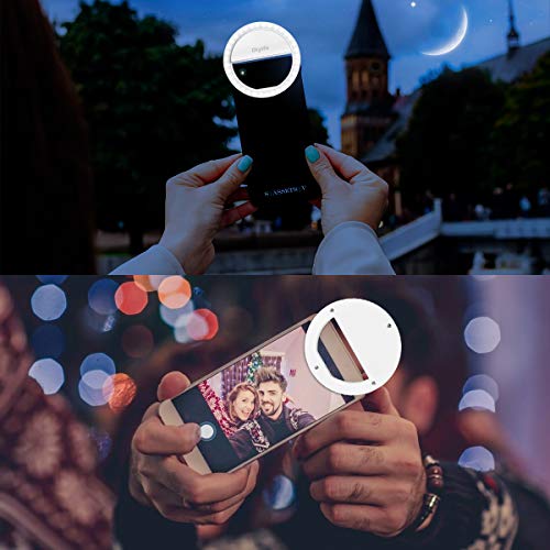 Anillo de luz Selfie, [Nueva Versión] Diyife Selfie Luz Anillo 36 LED USB Recargable Selfie Light Clip en el Cualquier Teléfono con Brillo de 3 Niveles Fotografiar Transmisión en Vivo Maquillaje