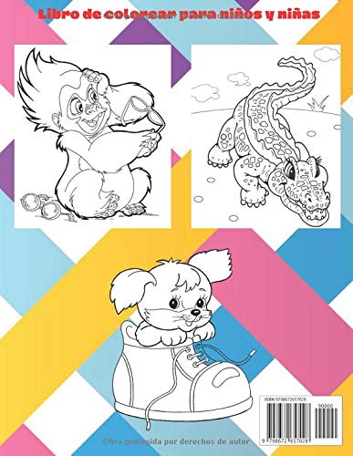 Animales impresionantes - 100 páginas para colorear para niñas: Libro de colorear para niños y niñas