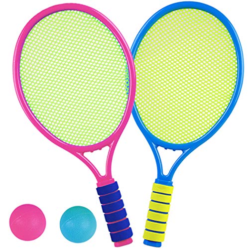 Aniwon Raqueta Tenis Niños - Palas Tenis Playa 2 Raquetas , 2 Pelotas, Juegos al Aire Libre para Niños Color Aleatorio