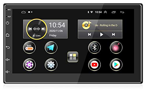 ANKEWAY 2022 Nuevo 7 Pulgadas [2G+32G] Android 10.1 Radio de Coche 2 DIN con HiFi+WiFi+Bluetooth+RDS/FM+GPS+Doble USB, 1080P HD Pantalla Táctil Sistema Multimedia con Cámara de Respaldo y Micrófono