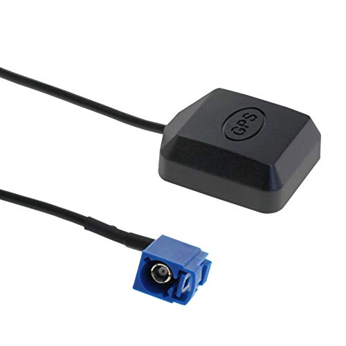 Antena GPS FAKRA conector adaptador C con base magnética para VW Golf Audi Sistema de navegación GPS Receptores Coche DVR Módulo GPS Tracking Antena – 5 m – de blanco – More Power +