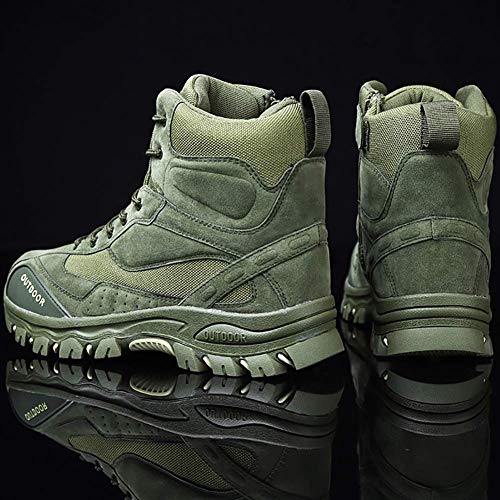 AONEGOLD Botas de Montaña para Hombre Zapatillas de Senderismo Trekking Zapatos al Aire Libre Calzado Antideslizante Botas Ante (Verde,40 EU)