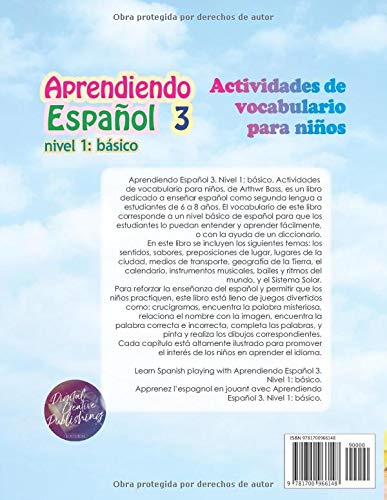 Aprendiendo Español 3. Nivel 1: Básico: Actividades de vocabulario para niños
