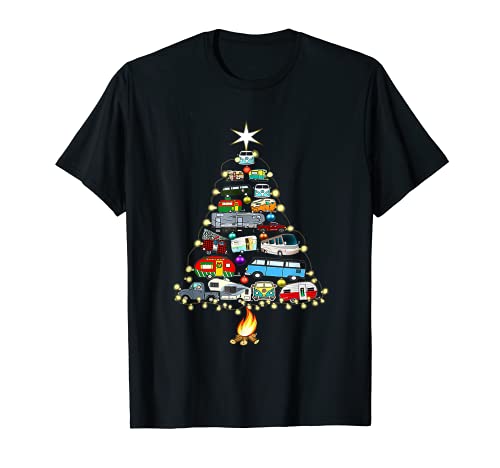 Árbol de Navidad Camper Vehículos Camping RVing Remolques 2020 Camiseta