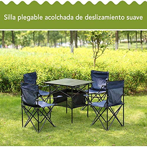 Arcoiris Silla de Camping, Silla de Acampada Plegable(Azul, 1 Pack)