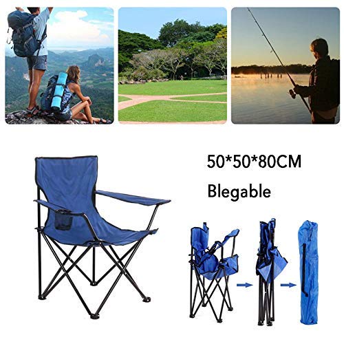 Arcoiris Silla de Camping, Silla de Acampada Plegable(Azul, 1 Pack)