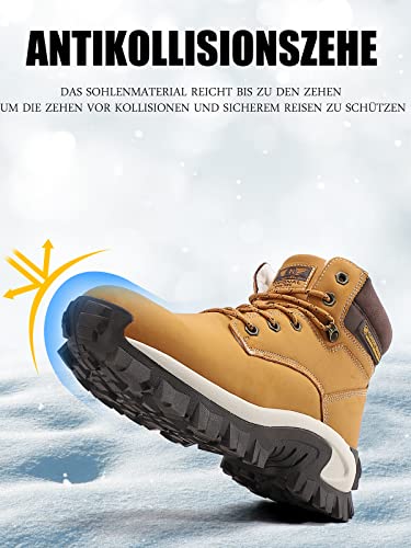 ARRIGO BELLO Botas de Invierno Hombre Calentitas Cómodas Botines de Nieve Antideslizantes Zapatillas de Senderismo Botas Militares 41-46(Amarillo,Numeric_44)