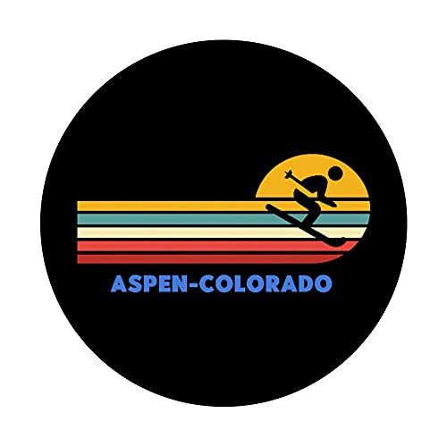 Aspen Colorado Esquiar Esquí Retro Sol Vintage PopSockets PopGrip Intercambiable