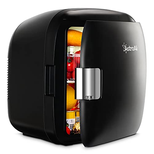 AstroAI Mini Refrigerador Portátil para el Skincare 9L, Mini Neveras 220V/12V para Enfriar y Calentar (negro)
