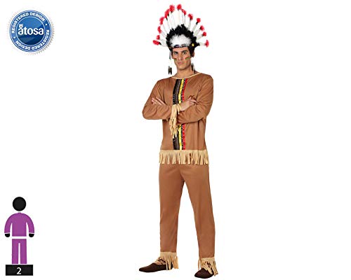 ATOSA disfraz indio hombre adulto marrón claro XL