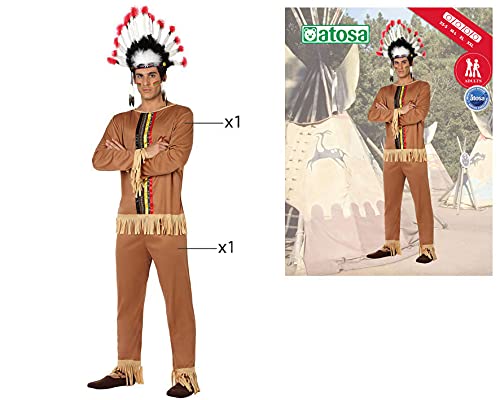 ATOSA disfraz indio hombre adulto marrón claro XL