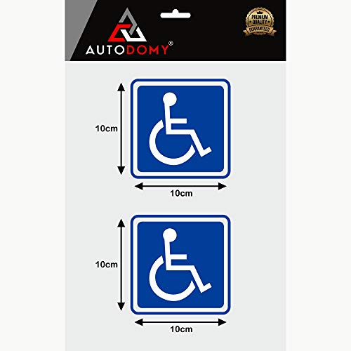 Autodomy Pegatinas Discapacitado Minusválido Pack 2 Unidades para Uso Interno Coche Furgoneta Camión