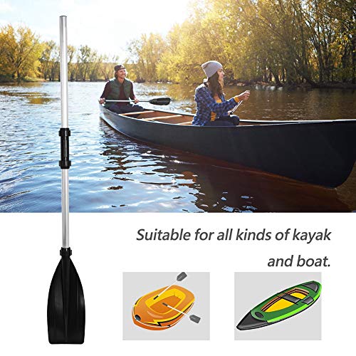 AYNEFY Remos de Kayak Remos de Kayak Ajustables de aleación de Aluminio de Doble Remo, con Palas engrosadas y extendidas, utilizados para Kayak, Remo, Rafting, piragüismo