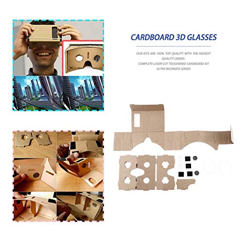 Ba30DEllylelly Ulter Clear DIY Cartón 3D VR Gafas de Realidad Virtual para teléfono Inteligente DIY imán Google Cartones Gafas