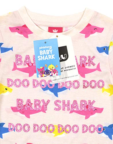 Baby Shark La Camiseta de la niña del tiburón del bebé Brilla en Toda la impresión en la pa 2-3 años