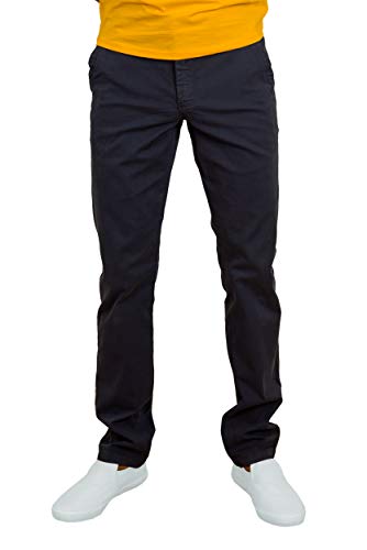 Baggi - Pantalones chinos de algodón con elástico, modelo SPOR P azul marino 52