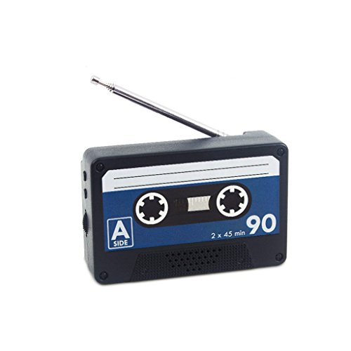 Balvi Radio Play Color Negro En Forma de Cassette Vintage Radio portatil FM para Colocar en la Nevera