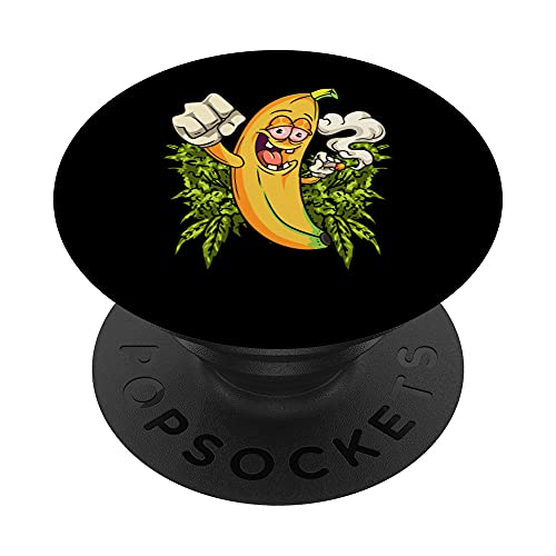 Banana Punch Marijuana Strain Banana Weed PopSockets PopGrip: Agarre intercambiable para Teléfonos y Tabletas