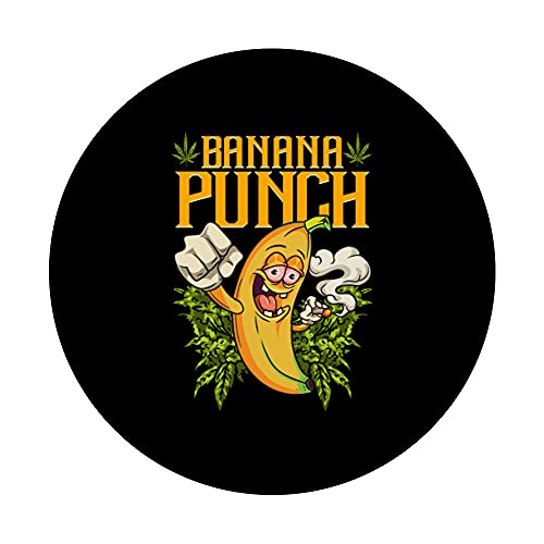 Banana Punch Marijuana Strain Banana Weed PopSockets PopGrip: Agarre intercambiable para Teléfonos y Tabletas