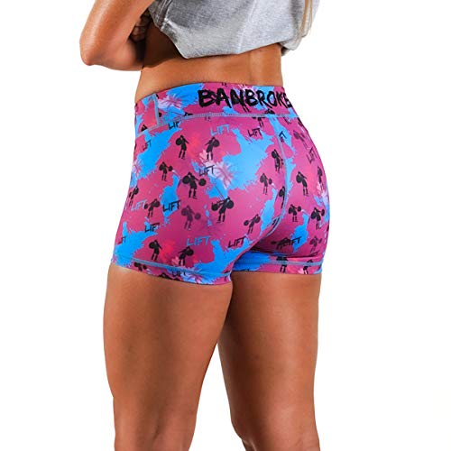 BANBROKEN Short Pantalón Corto Deportivo para Fitness Mujer, Gimnasio, Crossfit, Running, Halterofilia, Yoga, Gym etc (Purple, S)