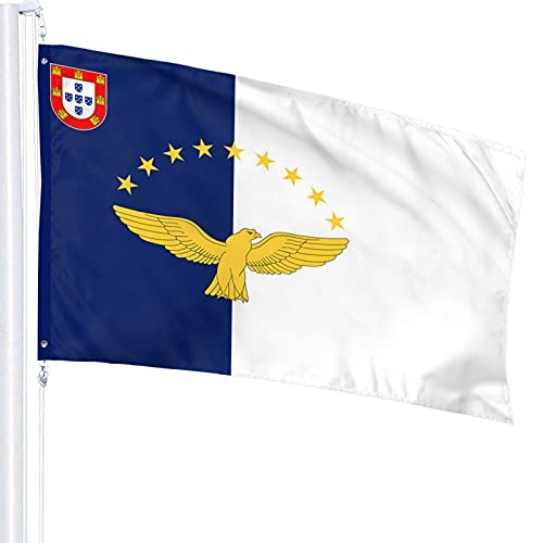 Bandera azores en la bandera de Portugal (3 x 5 pies) – 100% material de súper poliéster – resistente a los rayos UV sin decoloración en el exterior para todo tipo de clima bandera al aire libre