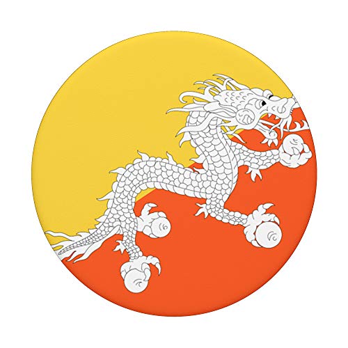 Bandera de Bhután - diseño del país PopSockets Agarre y Soporte para Teléfonos y Tabletas