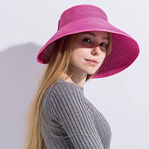 BAOZENGMUY Gorra con Visera Sombrero Plegable De ala Grande Y Ancha para El Sol Sombreros De Playa para Mujer Sombrero De Paja G