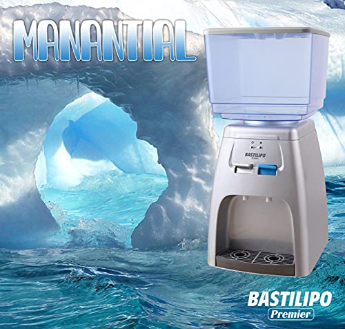 Bastilipo 7623 - Manantial - Dispensador de Agua Fría de 65 W y 7 litros de Capacidad, Temperatura de Enfriamiento: 8 -15 Grados, Color Plateado