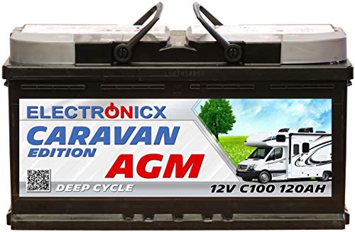 Batería AGM 12v 120Ah Electronicx Caravan Edition V2 batería solar 12v acumulador 12v baterías solares suministro batería 12v agm batería caravana camper gel batería 12v 120ah acumulador solar mover