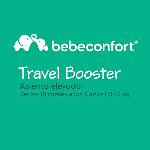 Bebe Confort Travel Booster Trona de viaje portátil, Asiento elevador blando y acolchado, para bebés de 6 meses a 3 años (15 kg), color Warm Gray (Multi)