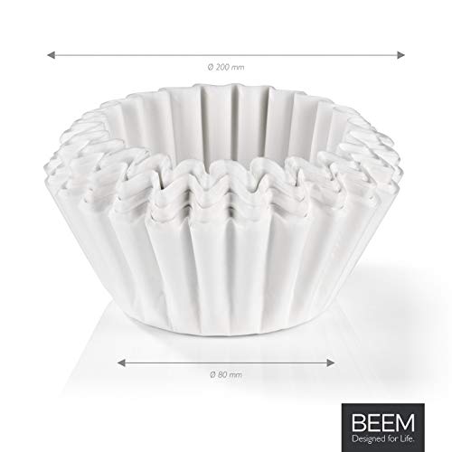 Beem Filtros universales originales para cafeteras de filtro con forma de cesta, 100 unidades, 10 tazas, 80/200 m, color blanco, insípidos