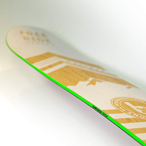 Bextreme Tabla Snowboard Freeride Dust 160cm. Eco-Board de Bambu, Haya y álamo. Medida 160cm. Snow para Hombre Ideal Paras Fuera Pista Powder