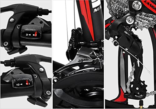 Bicicleta De montaña Doble suspensión 26 Ruedas Freno a Disco Delantero Shimano 18 velocidades (Negro)