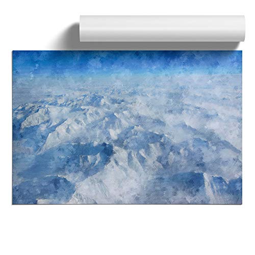Big Box Art View of The Alaska Mountains - Póster (59,4 x 42 cm), diseño de montañas de Alaska, color azul