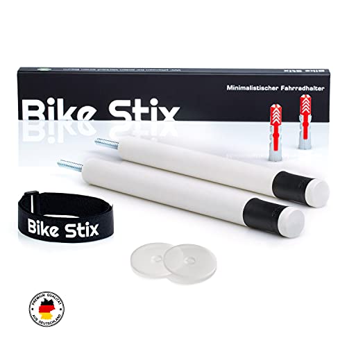 Bike Stix® Soporte de Pared para Bicicleta Hecho de Roble y Cuero: el diseño del Soporte para Bicicleta es Minimalista y Elegante para Bicicletas de Carrera, Bicicletas y MTB