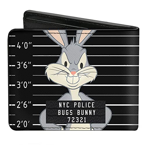Billetera plegable de poliuretano con hebilla – Bugs Bunny NYC Policía taza Shot negro/blanco